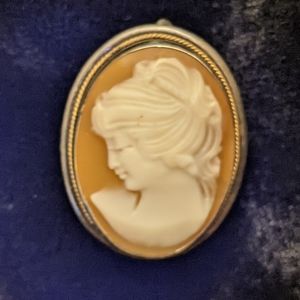 Vintage Hand carved goddess cameo